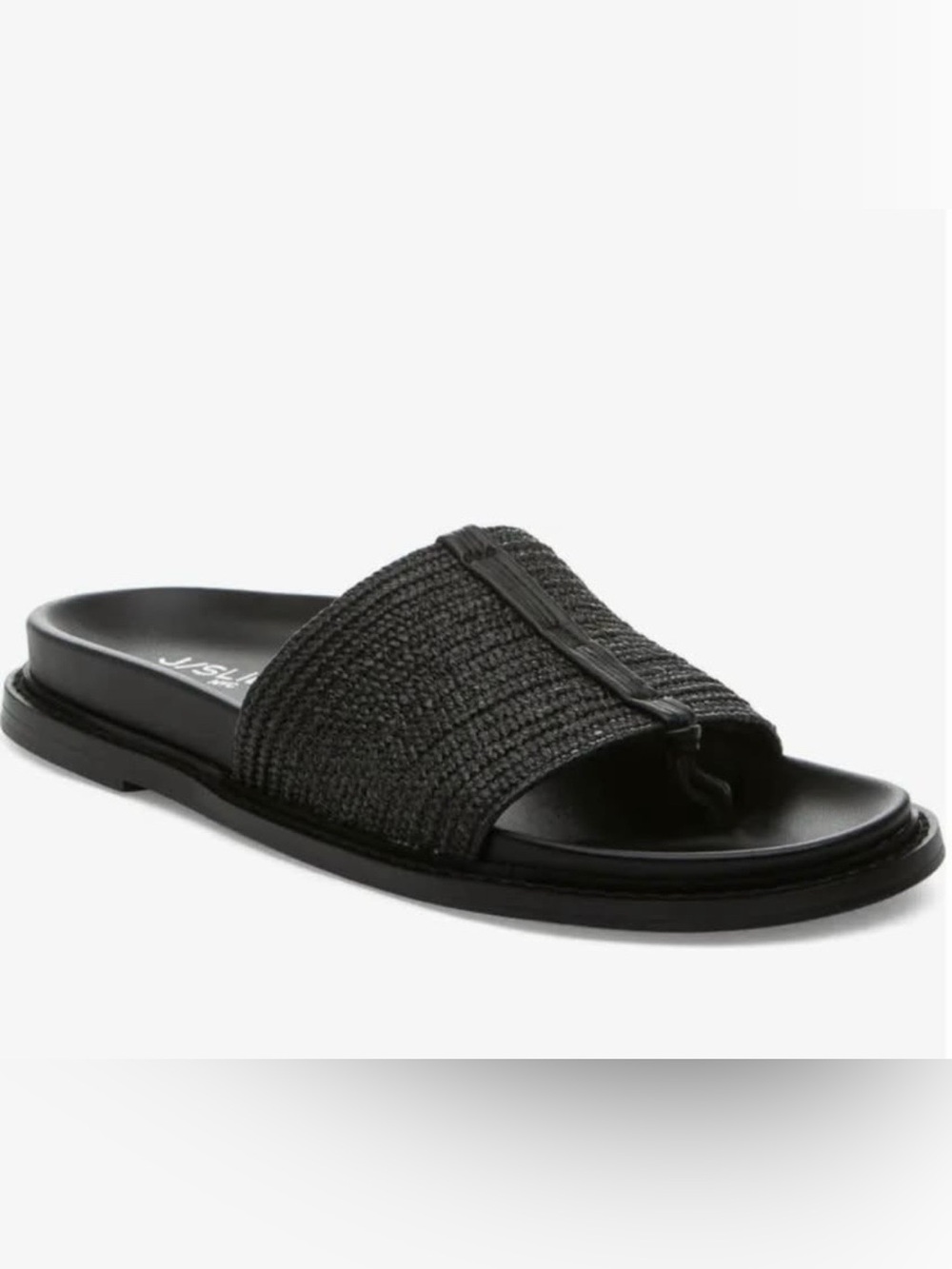 JSlides Rafina slide sandals in black - size 7.5